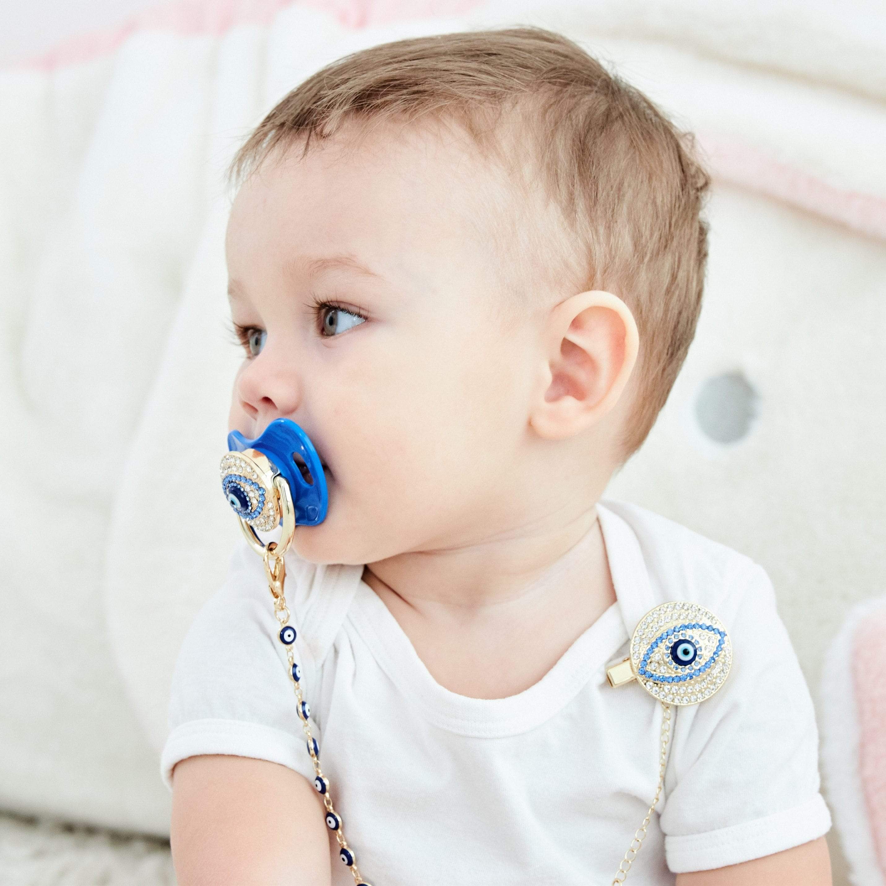 Evil Eye Pacifier and Clip Set