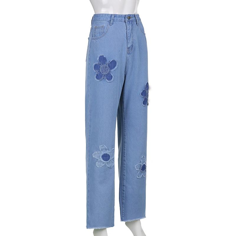 Floral Denim Pants