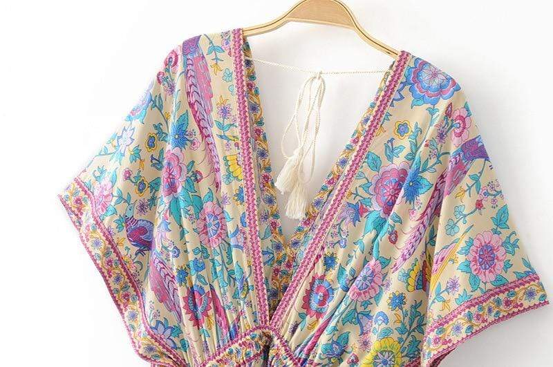 Floral Love Birds Maxi Dress