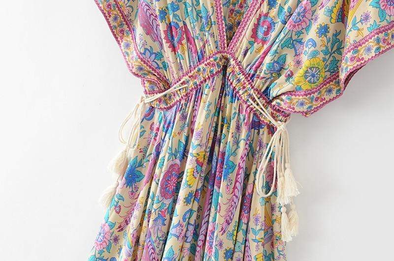 Floral Love Birds Maxi Dress