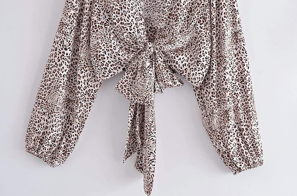 Leopard Print Cropped Blouse