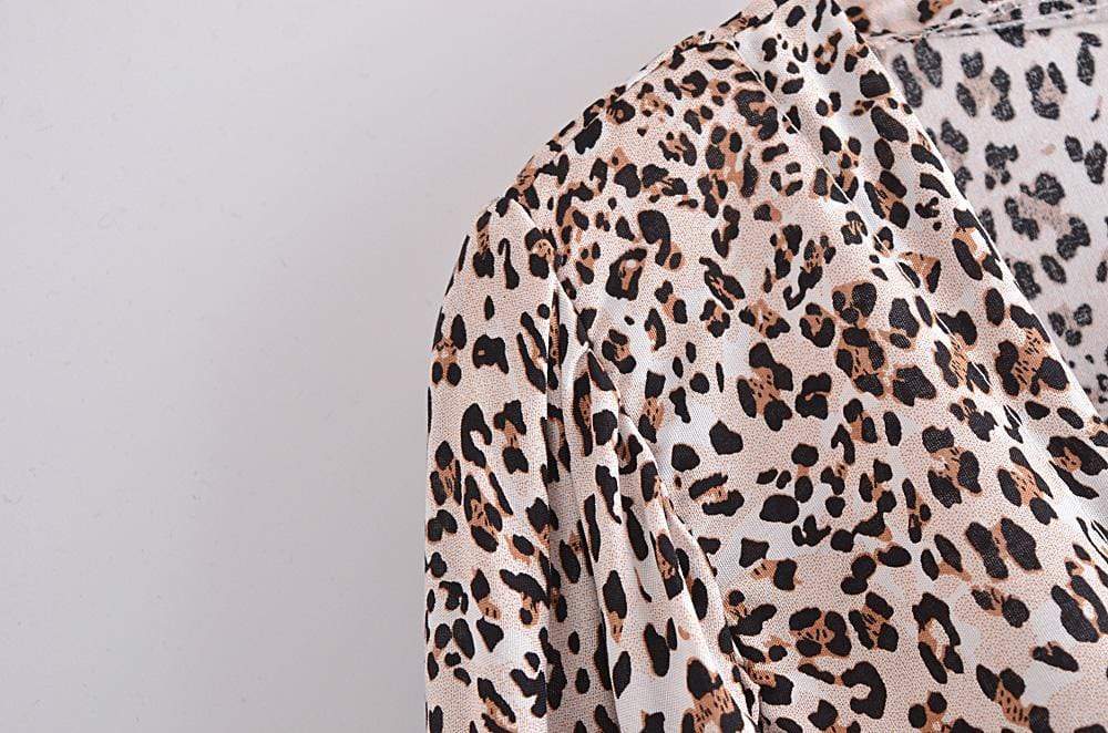 Leopard Print Cropped Blouse