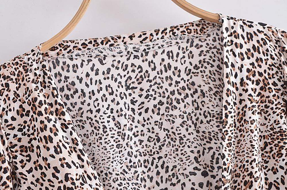 Leopard Print Cropped Blouse