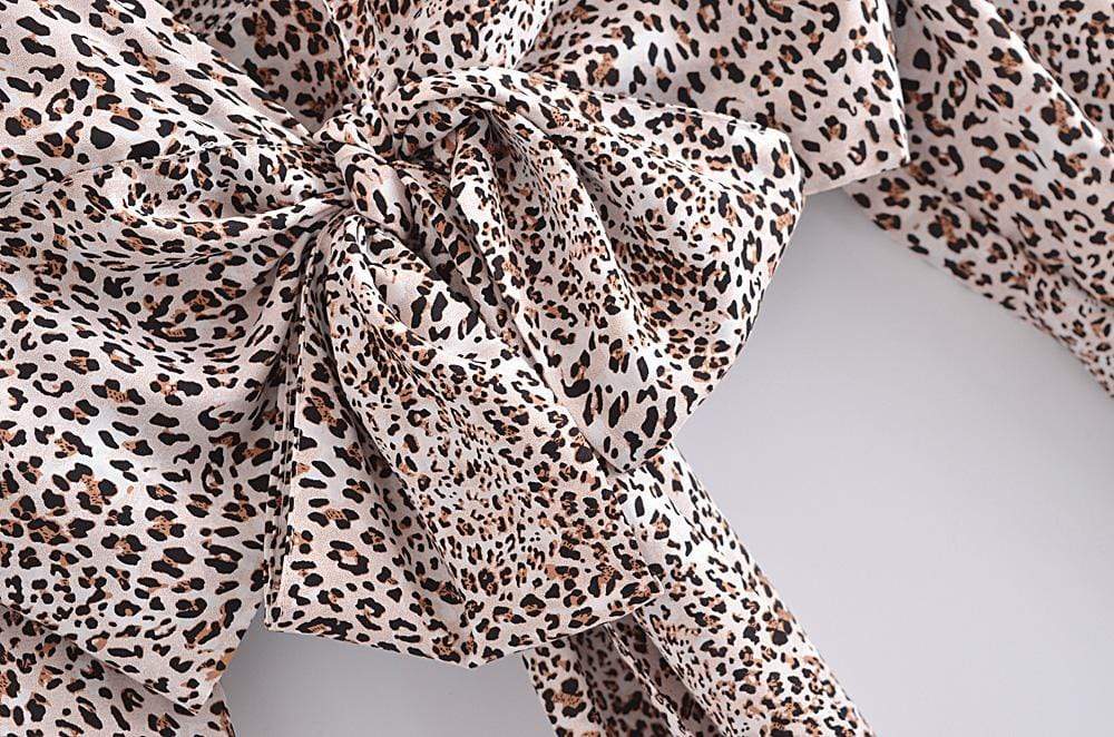 Leopard Print Cropped Blouse