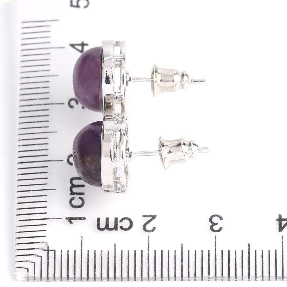 Natural Stone Round Earrings