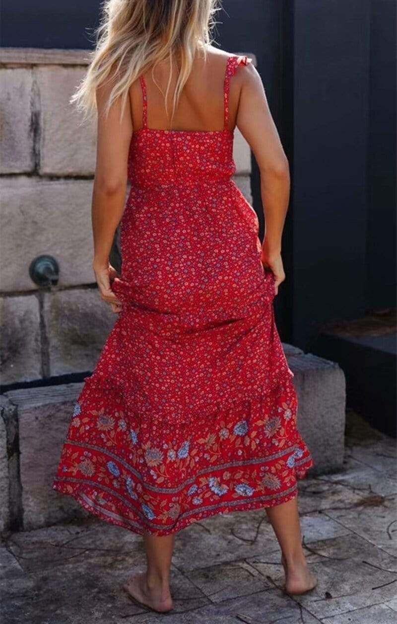 Nena Maxi Dress in Red