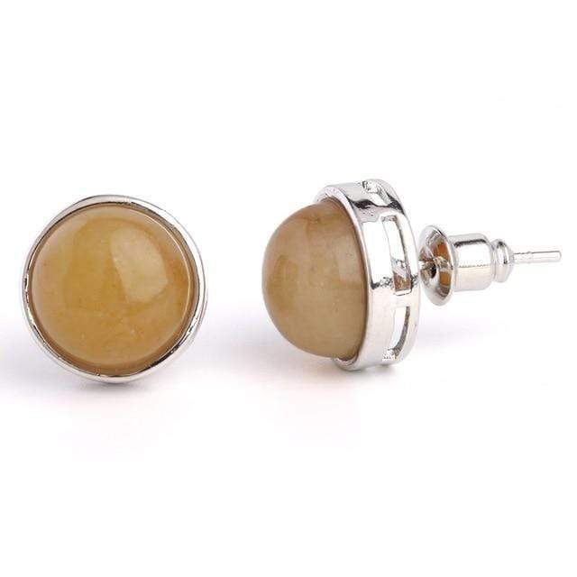 Natural Stone Round Earrings