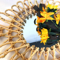Rattan Round Hanging Mirror