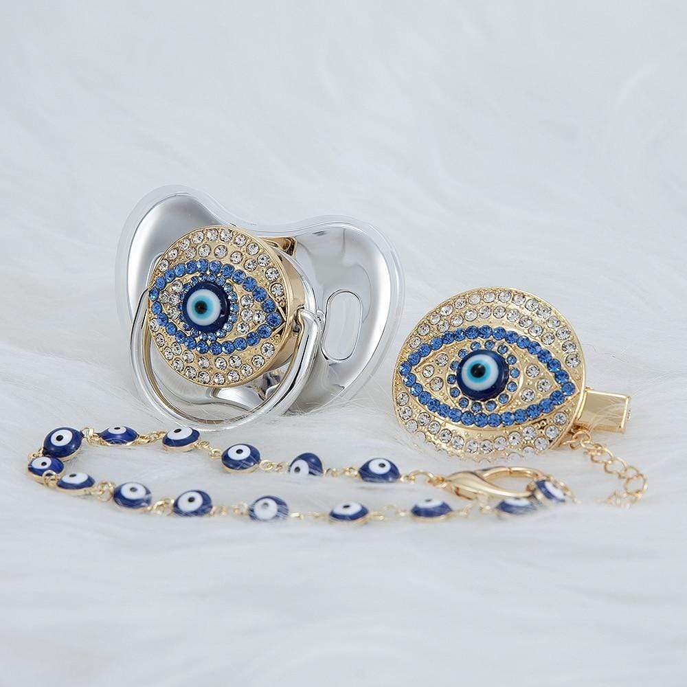 Evil Eye Pacifier and Clip Set