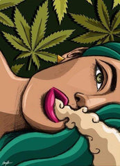 Stoner Girl Lifestyle Spray Paint Canvas Art