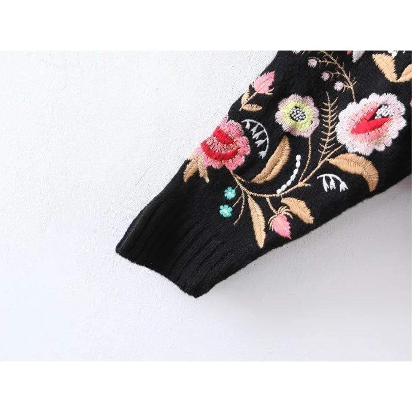 Embroidered Knit Sweater