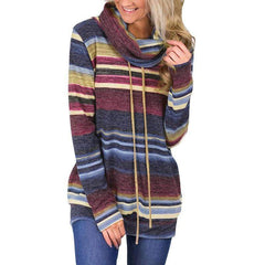 Turtleneck Striped Pullover (2 Colors)