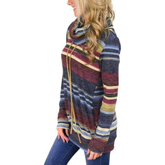 Turtleneck Striped Pullover (2 Colors)