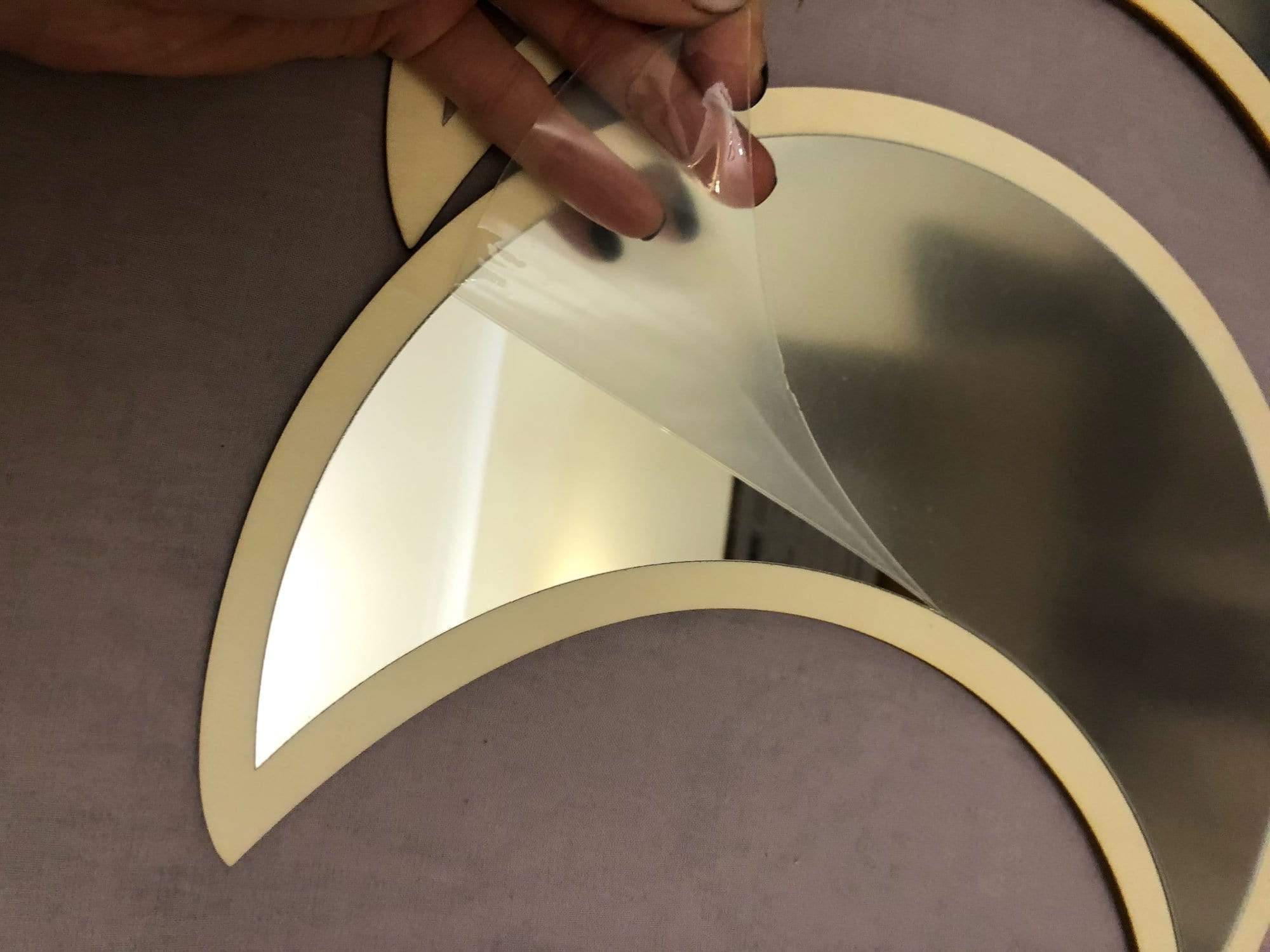 Wooden Moonphase Mirror Set