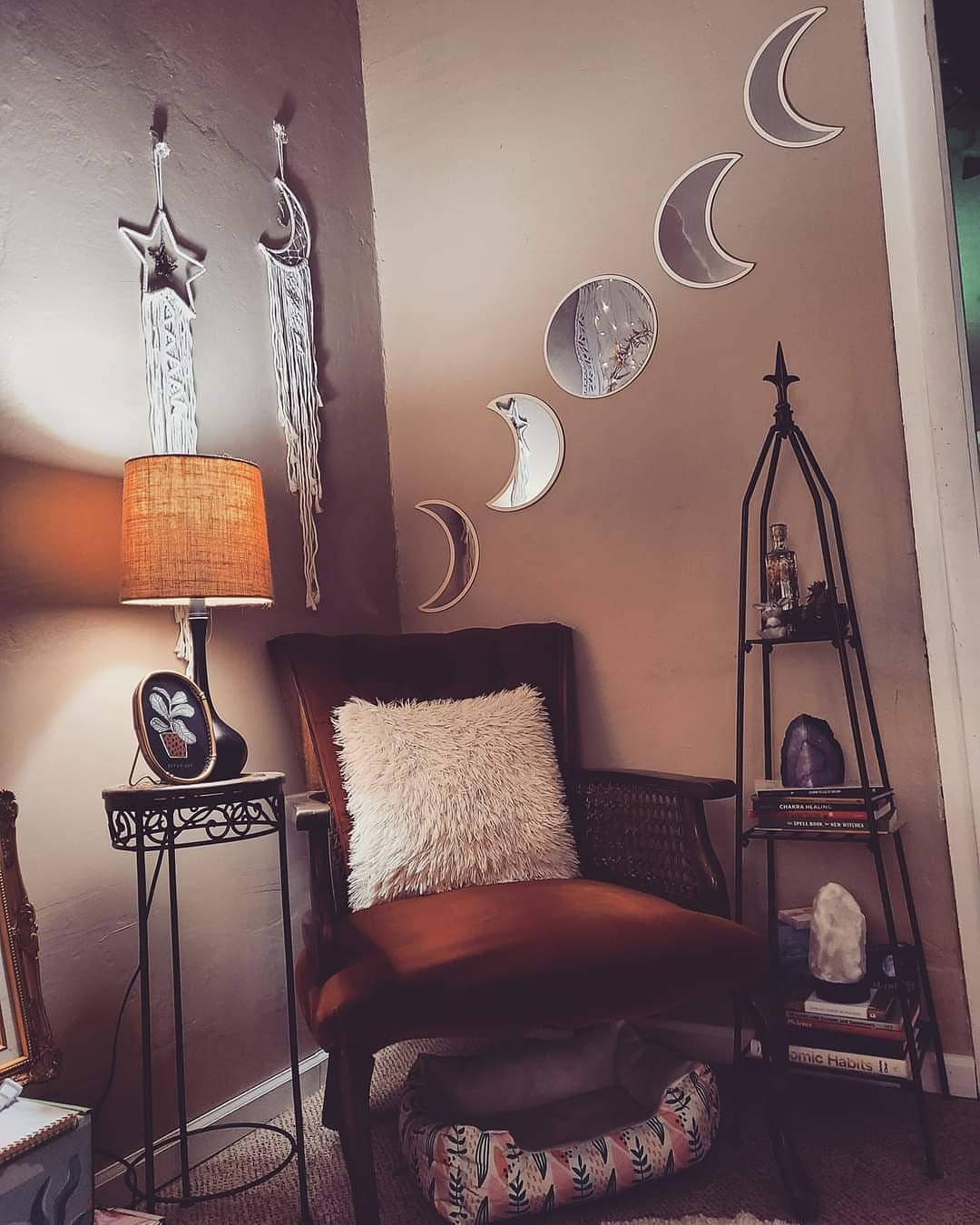 Wooden Moonphase Mirror Set
