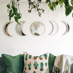 Wooden Moonphase Mirror Set