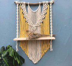 Wooden Macrame Hanging Shelf