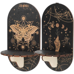 Celestial Wooden Crystal Shelf Pack of 2