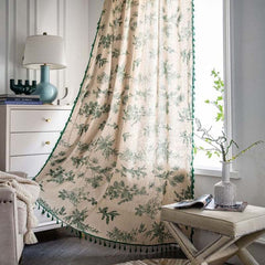 Botanical Garden Boho Tassel Curtains