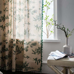 Botanical Garden Boho Tassel Curtains