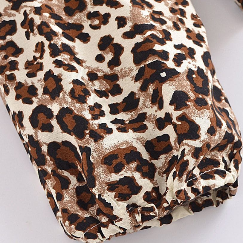 Leopard Print Long Sleeve Blouse
