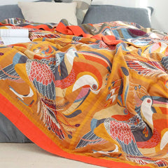 Toucan Bird Cotton Bedspread