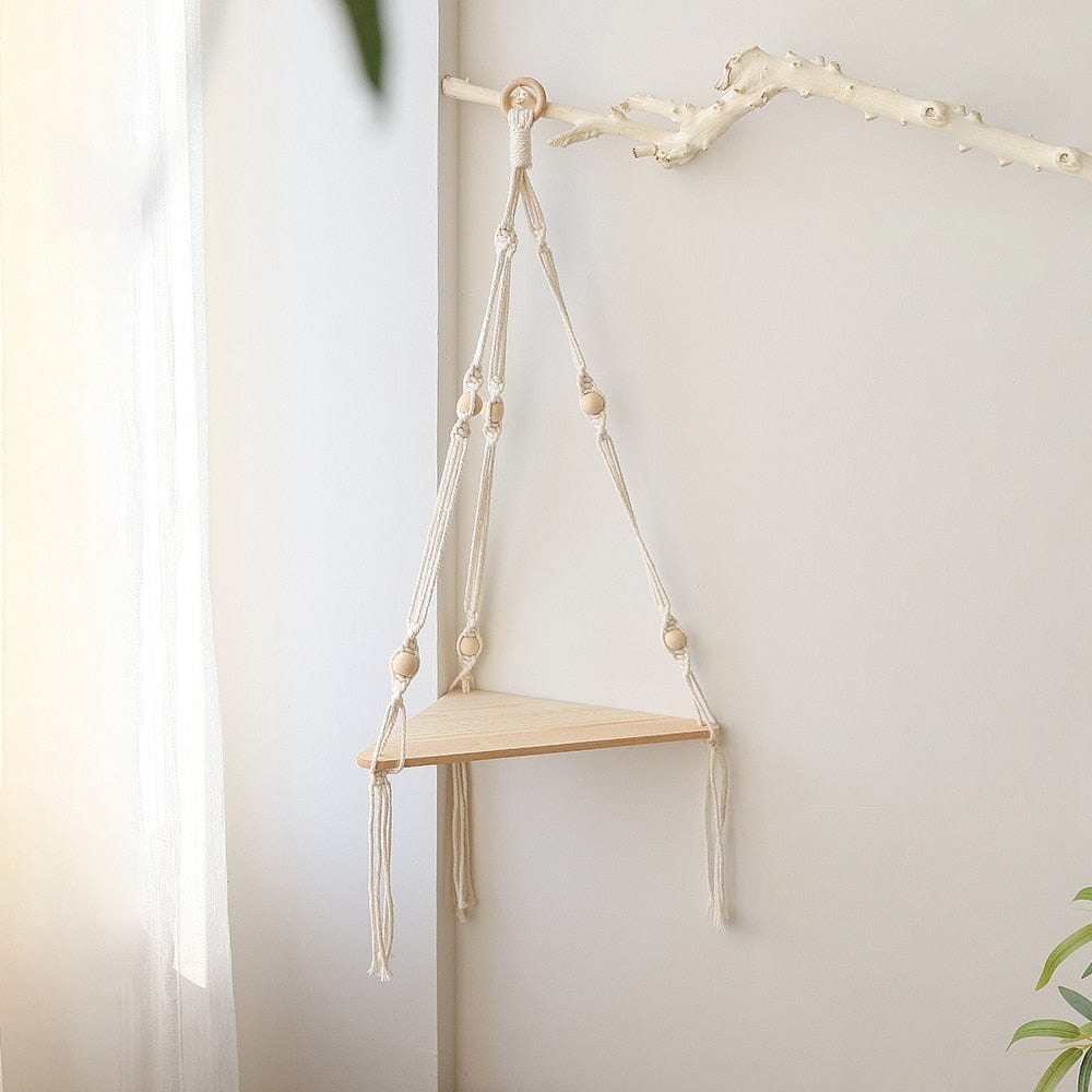 Triangle Macrame Wall Shelf