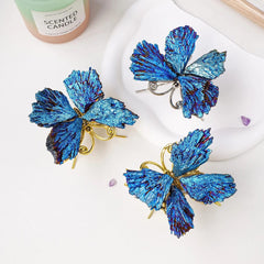 Blue Titanium Aura Kyanite Butterfly
