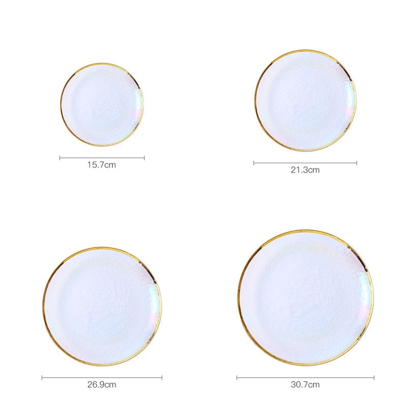Rainbow Glass Dinner Tableware Set