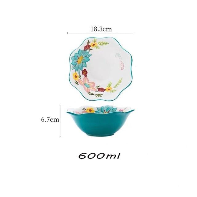 Nordic Style Floral Plates Set