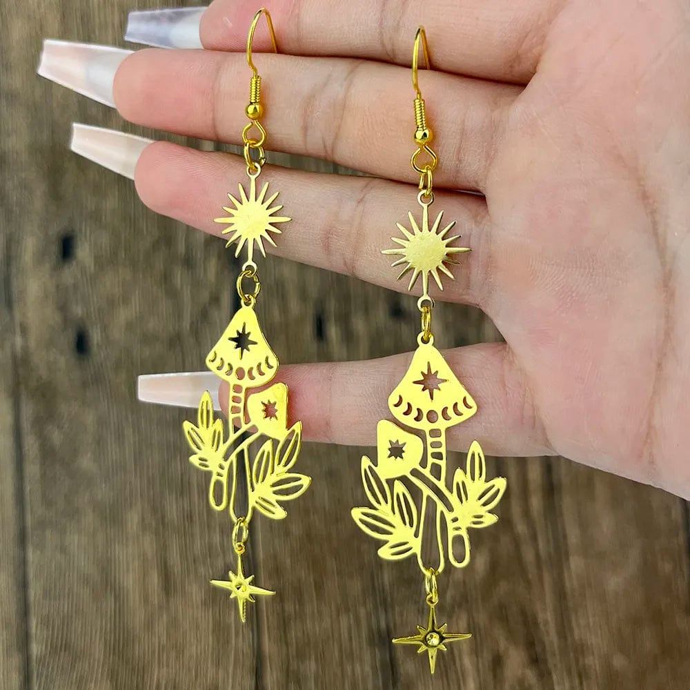 Mystical Mushroom Drop Earrings