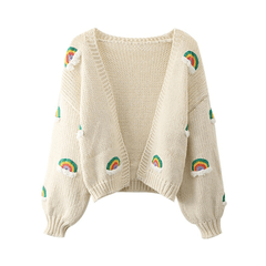 Asha Embroidered Rainbow Cardigan