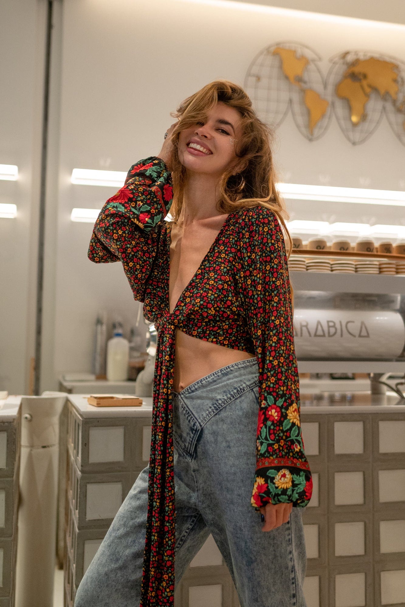 Astarte Floral Boho Long Sleeve Blouse