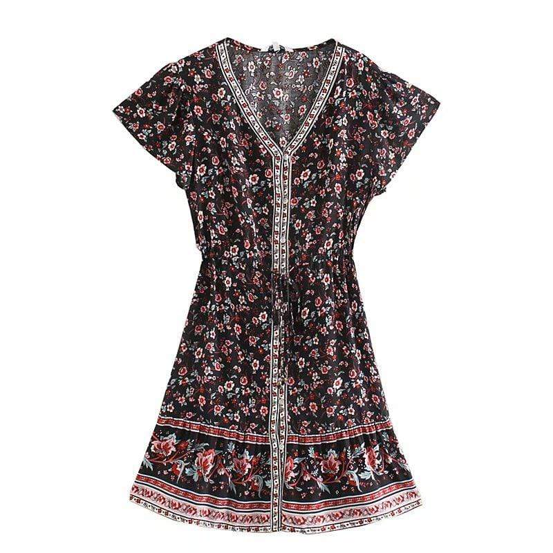 Amaryllis Floral Mini Dress