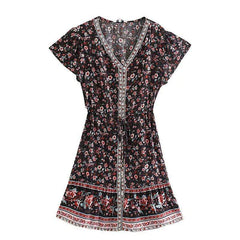 Amaryllis Floral Mini Dress