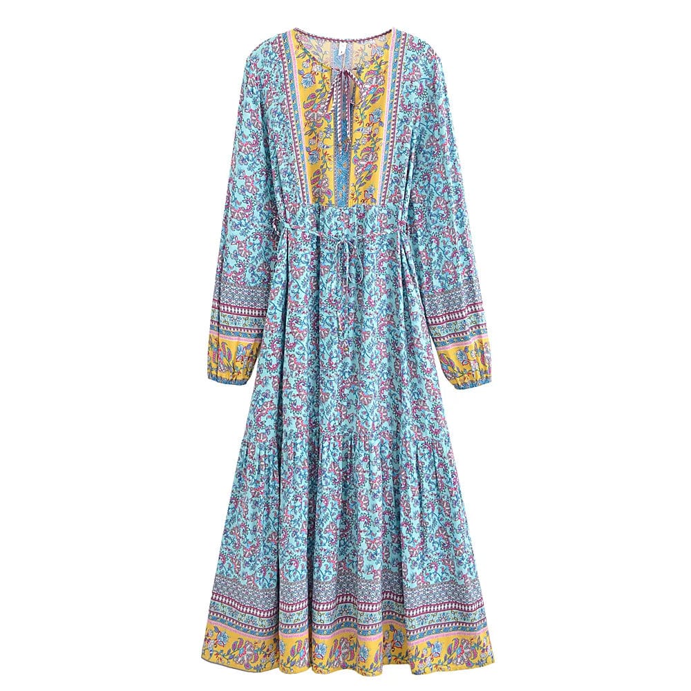 Juniper Floral Maxi Dress In Blue