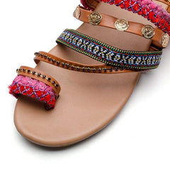 Bohemian Strappy Flat Sandals