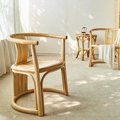 Boho Bamboo Cane Rattan Chair
