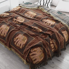 Boho Elephant Throw Blanket
