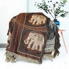 Boho Elephant Throw Blanket