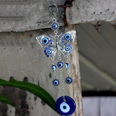 Blue Evil Eye Butterfly Charm