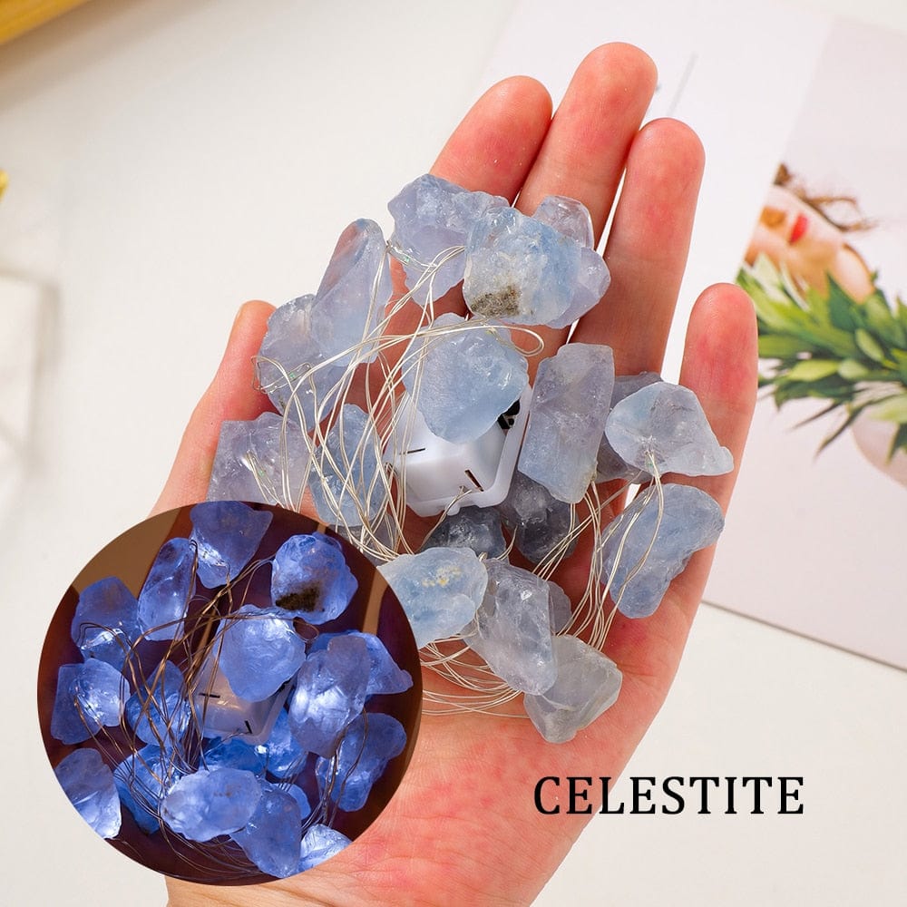 Natural Quartz Crystals String Lights