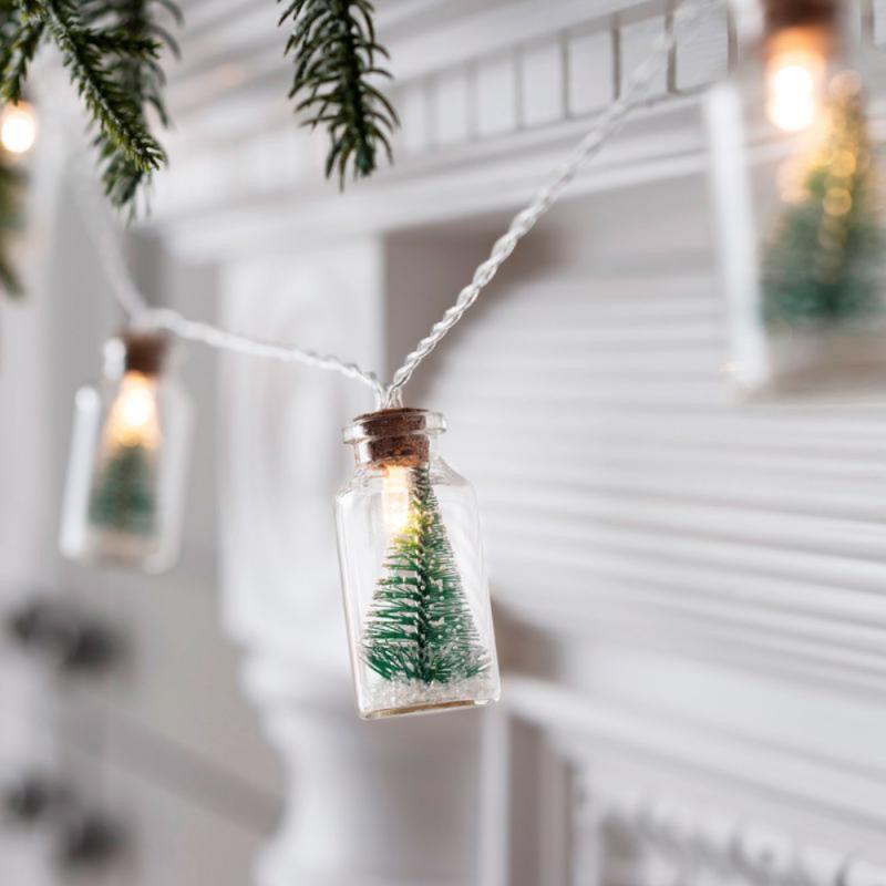 Christmas Tree Glass Jar String Lights