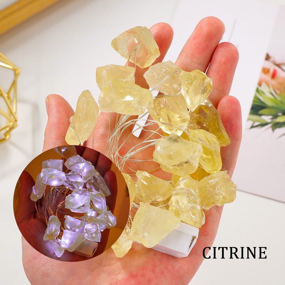 Natural Quartz Crystals String Lights