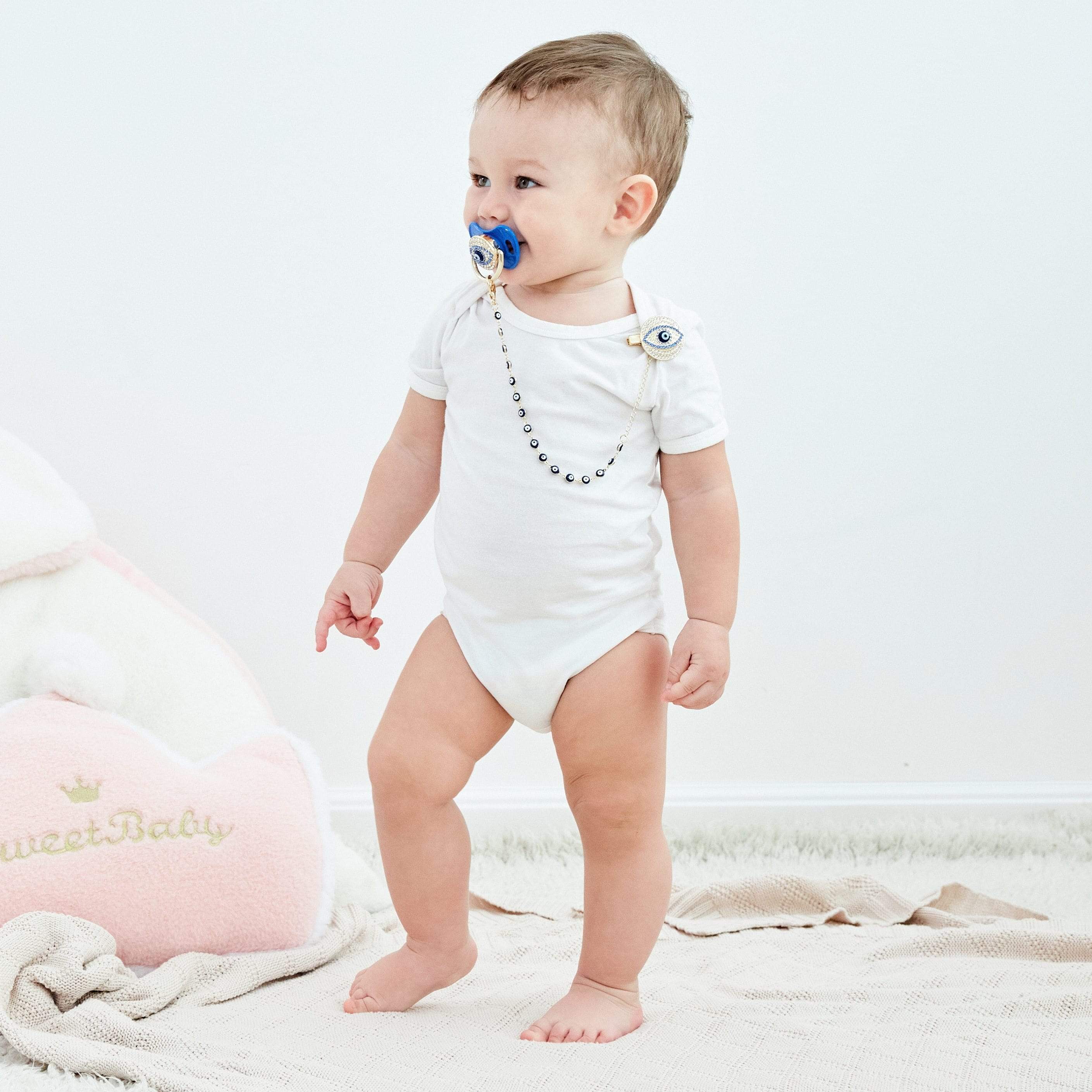 Evil Eye Pacifier and Clip Set