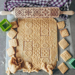Festive Embossed Rolling Pin