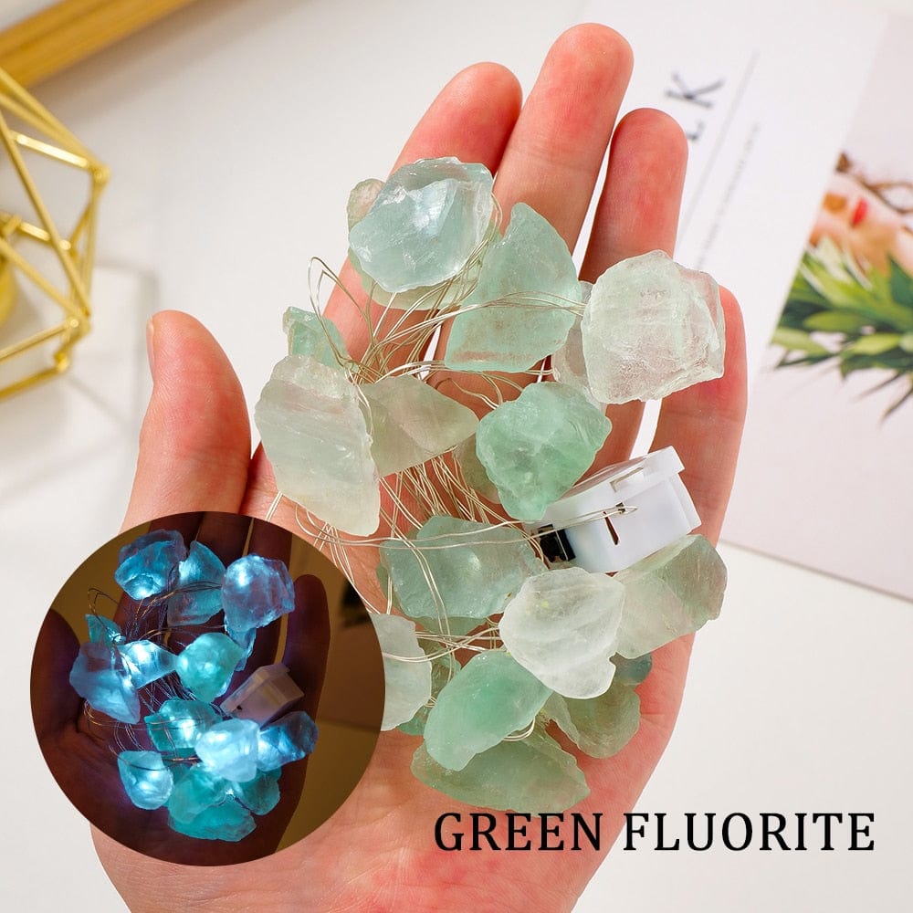 Natural Quartz Crystals String Lights