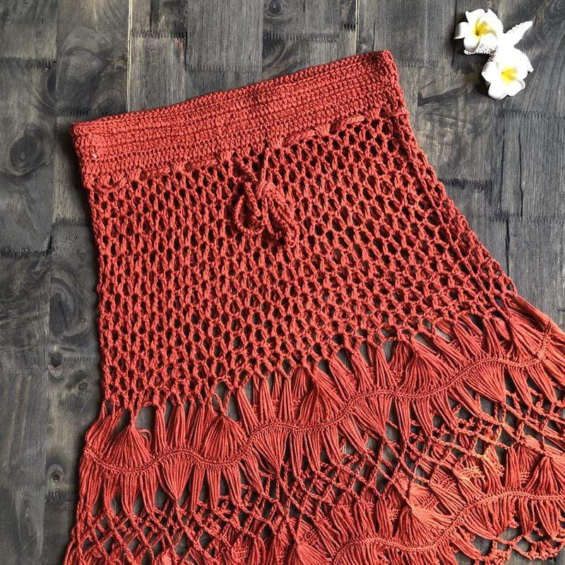Hand Woven Boho Mini Skirt