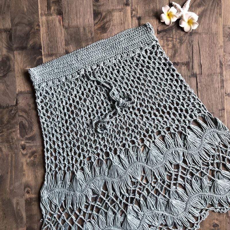 Hand Woven Boho Mini Skirt