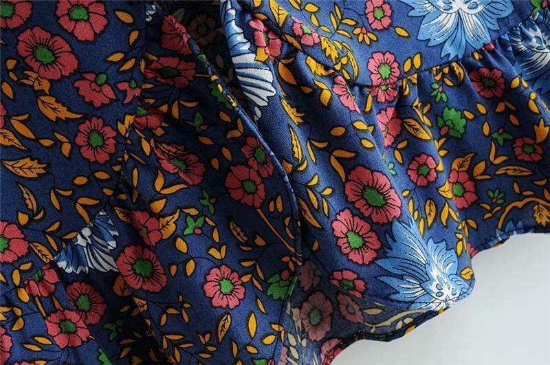 Ida Floral Tie Front Blouse in Green